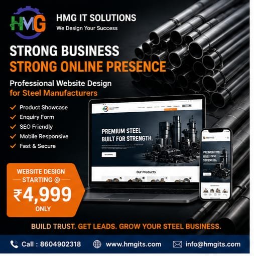 professional website design for steel manufacturers under 5000