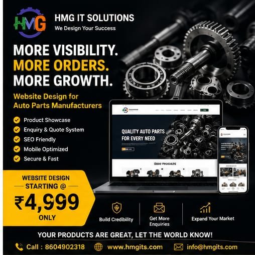 website desing for auto parts manufacturers under 5000 rupees
